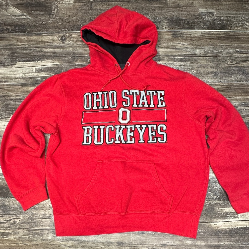Ohio State Buckeyes Hoodie - Scarlet Red - Pullover Hoodie - Large - GUC